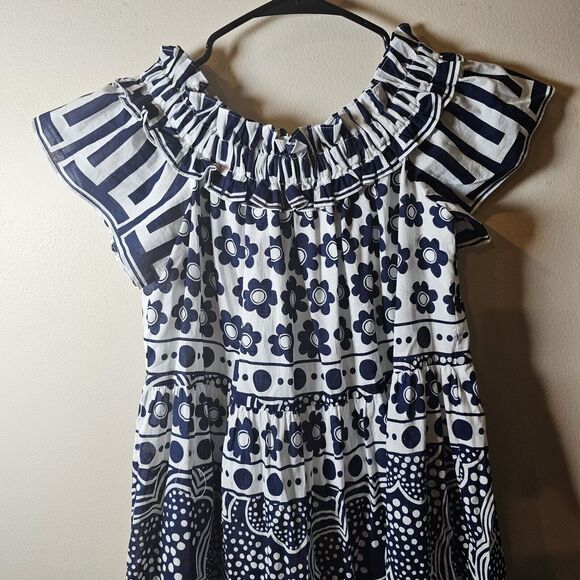 Trina Turk Maxi Dress Womens Small Off Shoulder Floral Vacation Cruise Organic - Picture 14 of 14